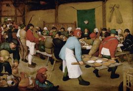 Bruegel's Peasant Wedding: beer and broth all round! (via wikimedia commons)