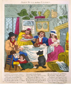 T. Ovenden, John Bull in his Glory, Hand-coloured engraving, dimensions and publisher not known but probably London, 1793, now in the Library of Congress collection.