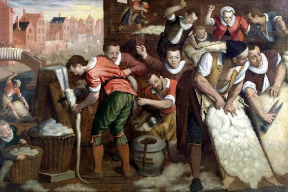 Isaac van Swanenburg's 'The Removal of the Wool from the Skins and the Combing' (1595)