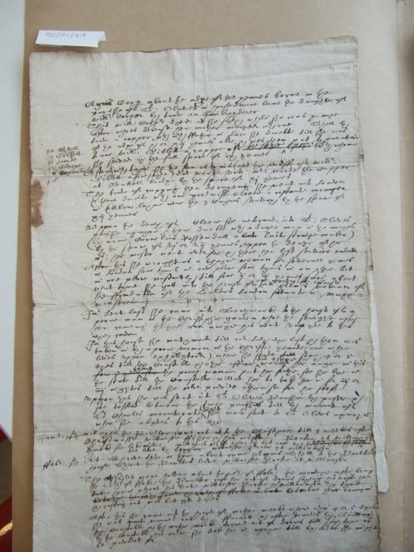 The start of Agnes Cooper's deposition, London Metropolitan Archives P92/SAV/1419