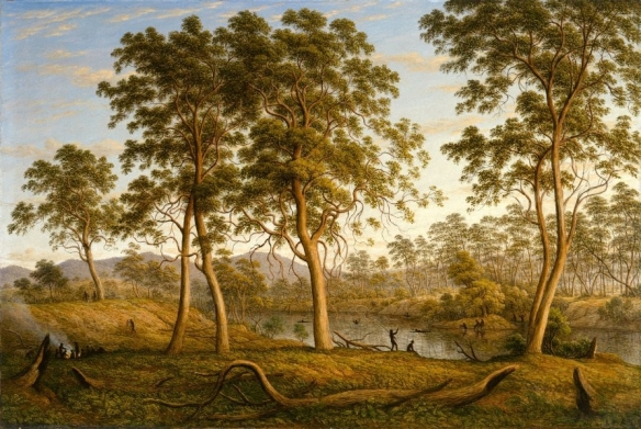 John Glover, ‘Natives on the River Ouse, Van Diemen’s Land’, 1838 (near Hamilton), Copyright Art Gallery New South Wales
